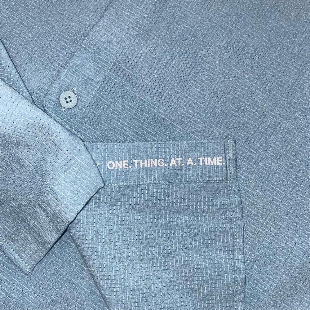 Lululemon Polo Shirt Men’s Small ? Short Sleeve Button Up Blue Collared Stretch - Picture 5 of 7